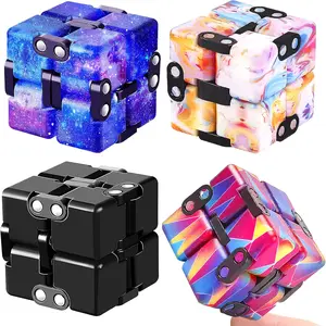 4 Packs Infinity Cube Toy Stress Relieving Game for Kids and Adults Cute Mini Unique Gadget Anxiety Relief Kill Time Magic Puzzle Flip for ADD ADHD