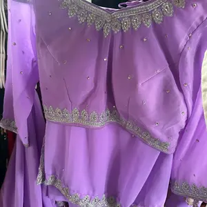 Boutique blouse with beautiful Sari red/wine/lavender
