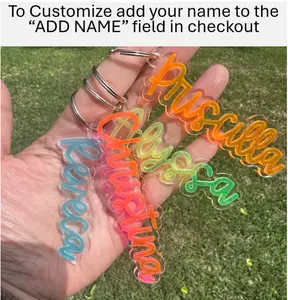 Personalized Custom Name Keychains in Florescent Color!