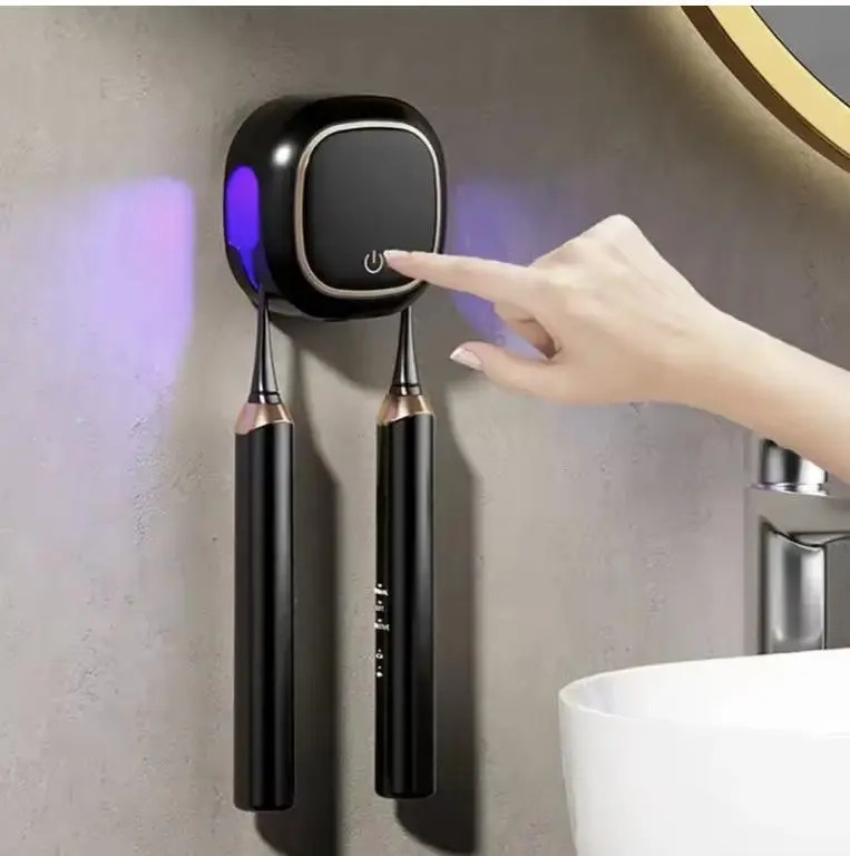 UV Sanitizing Toothbrush Holder - Electric Portable UV Cover Cleaner for Home Shower Camping Car School
