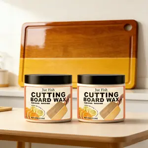 2-Pack Wood Polish Wax (100g*2), Citrus Scent, Enhances Wood Gloss, Kitchen Wooden Utensil Care, Easy-To-Use Polishing Wax