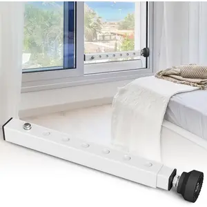 (Short)Window  Bar Adjustable, Window Bars  Inside, Window Lock Bar for Horizontal Sliding Windows, Window Locks for Up and Down Windows, Extends Form 11" to 18" (White-1 Pcs)