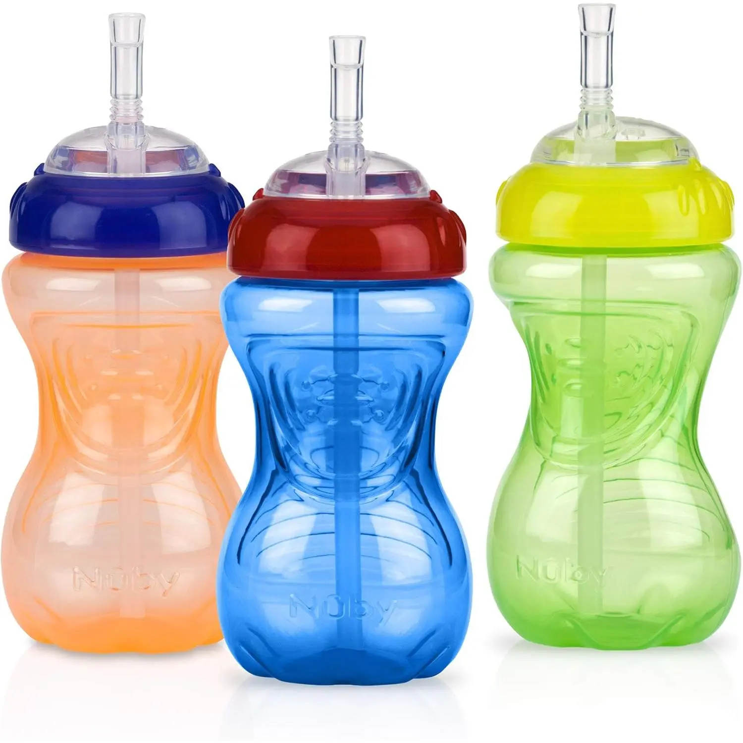 Leak-proof Straw Cup 3 Pack 10 oz Toddler Training Cup for 12 Months+ Neutral Color BPA Free Kids Water Bottle with Straw