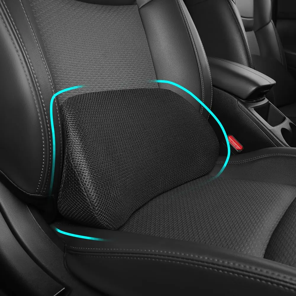 Lumbar Support Pillow,Back Pain Relief Cushion,fits tightly around the waist,Memory Foam,Stretchy Mesh Velvet,fit Car Drive,Office chair,Rest seat,Improve Posture,Portable Car Driving Superfiber