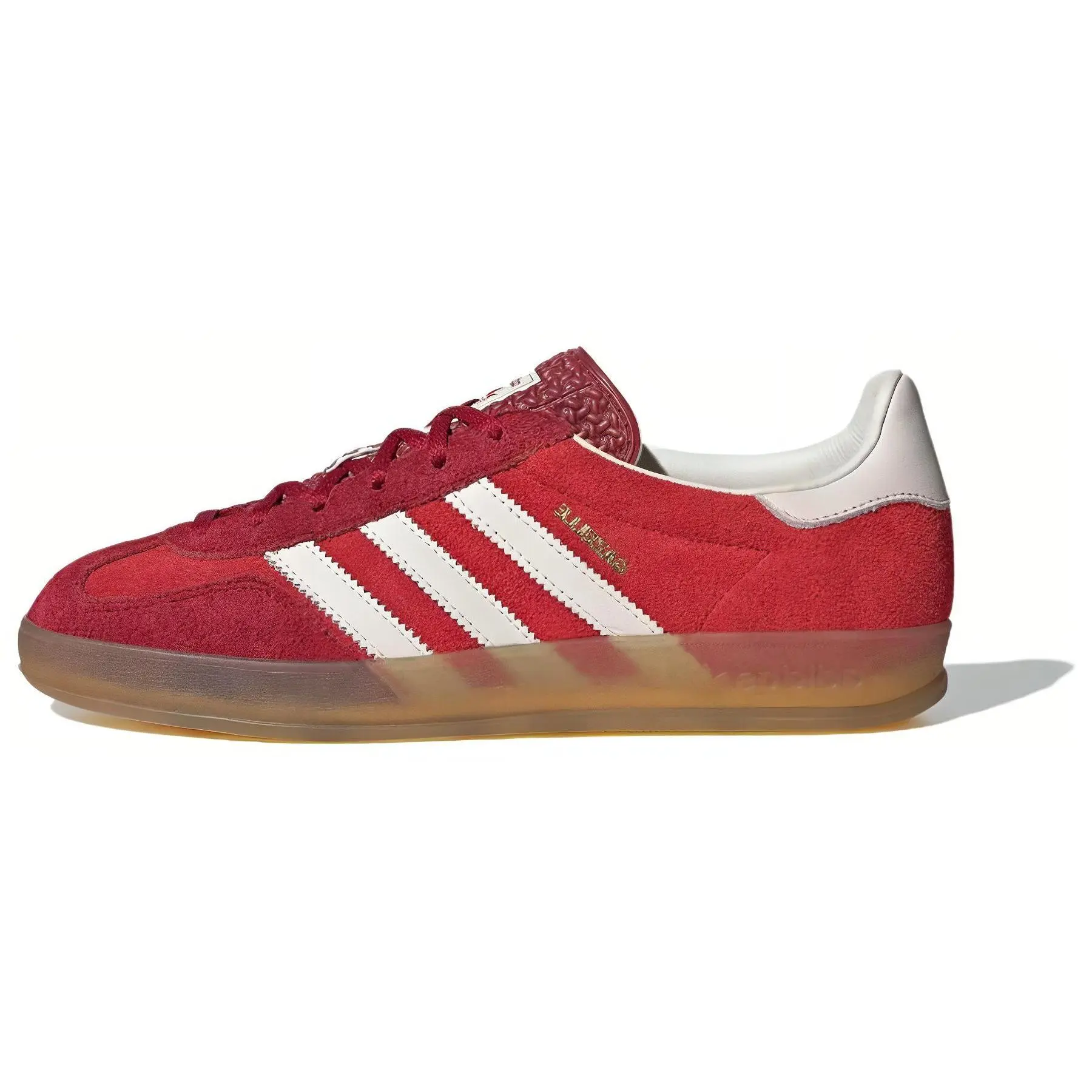 Adidas Gazelle Indoor Active Maroon Gum Versatile Cushioned Durable Low Top Skate Shoes Red Women's IE1051