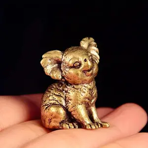 Elegant Brass Koala Figurine, Handcrafted Decorative Ornament, Perfect Gift for Home Office, Collectible Animal Decoration