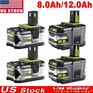High quality 8.0Ah 12Ah Battery For RYOBI 18V P108 For One Plus High Capacity 18 Volt Lithium
