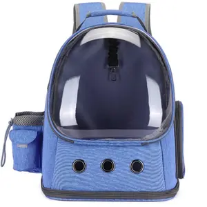 Space Capsule Pet Backpack - Bubble Bag for Small/Medium Dogs & Cats Hiking Travel Black with Transparent Window Adjustable Straps & Safety Belt