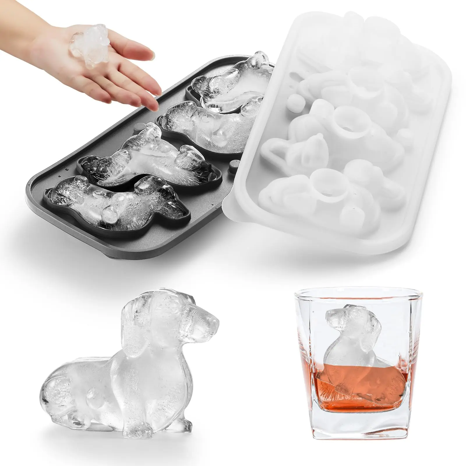 3d Dachshund Dog Ice Cube Mold Fun Shapes  Gifts For Women Cute Large Craft Big Trays