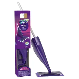 WetJet Spray  Swiffer Mop Starter Kit (1-WetJet, 5-Pads, Cleaning Solution and Batteries)