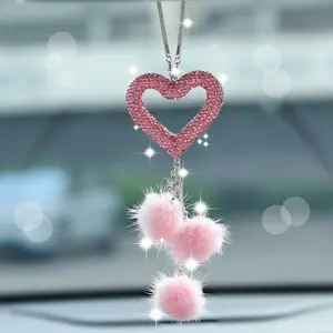 Sparkling Fur Ball Decor Hanging Series, Versatile Multi-Scene Decoration, Essential for Car Home, Daily Rituals, Silver Colors, Car Interior Decoration, car hanging ornament,car charm,shiny car charm,birthday gift