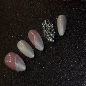 Goddess Bling Icey Chrome Luxury Press On Nails Custom - Stylish Icey Chrome Finish, Easy Application, Versatile for Any Occasion