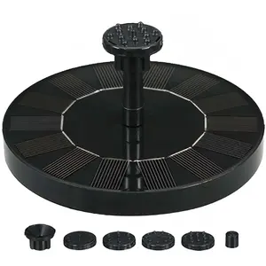 1.4W Solar Bird Bath Fountain Pump, Solar Powered Water Pump, Outdoor Water Fountain with 5 Nozzles for Hummingbirds, Garden, Pool, Pond