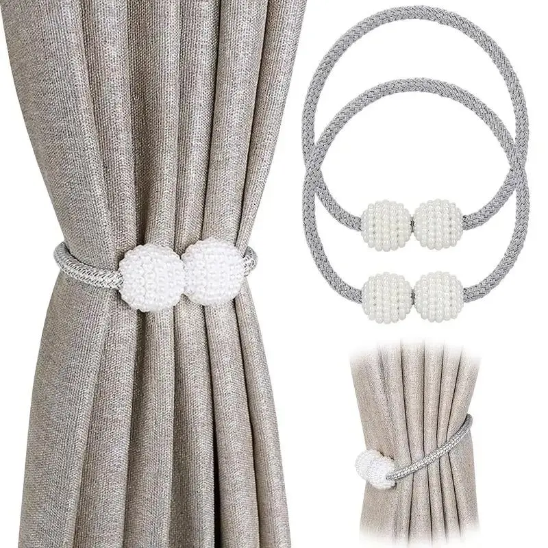 Faux Pearl Curtain Tieback, 1 Set Elegant Curtain Buckle, Home Organizers for Bedroom Living Room, Summer Gift Ideas