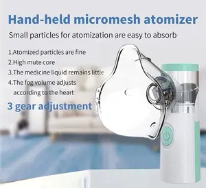 Portable Nebulizer Handheld Mesh Nebulizer for Adults & Kids Travel Nebulizer with Adjustable Speeds Self-Cleaning Includes Masks Ultrasonic Technology 8ml Medicine Cup Lightweight Compact