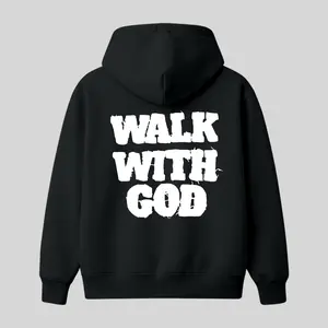 Christian Walk With God Hoodie, Faith Based Graphic Pullover, Bible Inspired Hoodie, Trendy Casual Streetwear, Cotton Hoodie