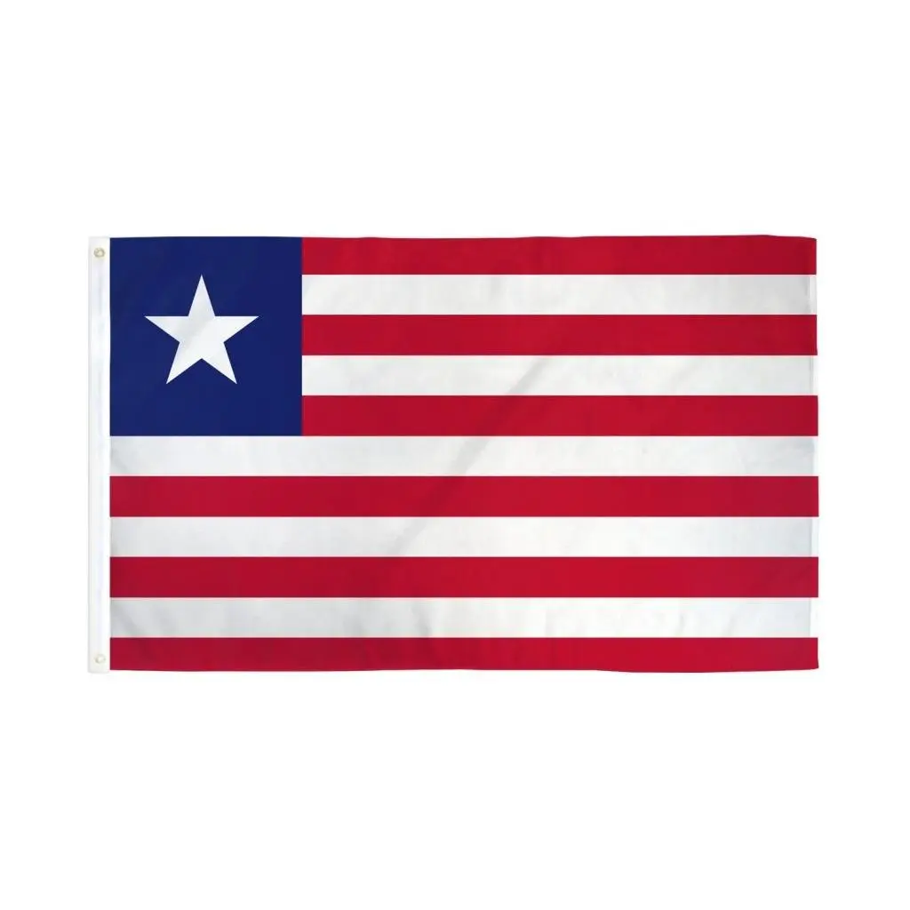 Liberia Flag Fabric Hanging Banner - 3x5ft Dye-Sublimation Polyester Print with Bold Colors for Home, Festive Party Decorations (Home & Festive Party Supplies), Fabric Banner