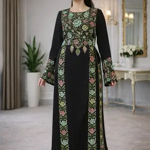 Thobe-abaya -glower embroidery only green color available