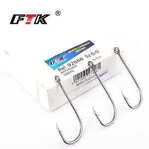 FTK 50pcs Tube Set: Ise-ni Barbed Fishing Hooks with Eyes and Swivels—High-Carbon Hooks for Big Game Fishing