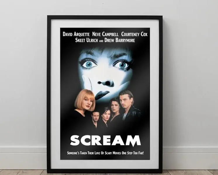 Scream 1996 Movie Poster, Horror Film Wall Art, Retro Movie Poster, Aesthetic Room Decor, Classic Film Poster