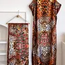 Elegant Leopard Print Robe Set, Shawl Long Dress, Sun Protection Silk Scarf, Beachwear for Women, Stylish Summer, Beach Cover Ups, Summer Coverup, Beach Coverups