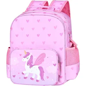 SQ-CPB020 Kids Backpack for Boys Girls, Toddler Backpack Child Bookbag for Preschool Kindergarten Travel Daycare Water-Resistant Lightweight 12 Inches(Unicorn)