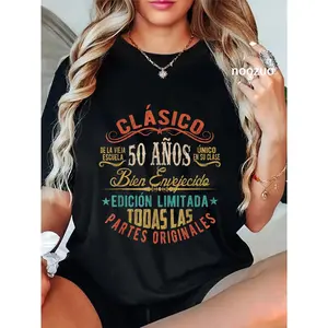 100% Cotton Vintage Style 50th Birthday With Phrase In Spanish T-Shirt
