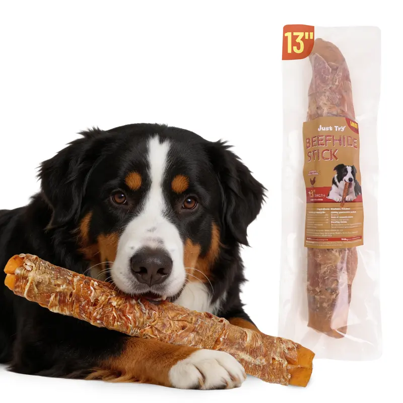 JUST TRY Beefhide Stick Chicken-Wrapped Chew Sticks Dental Health Dog Treats, Long Lasting Dog Chews, 10.6 Inches.#familyfun