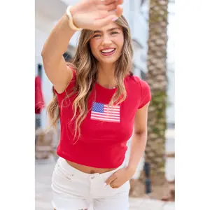 American Flag Red Baby Graphic Tee