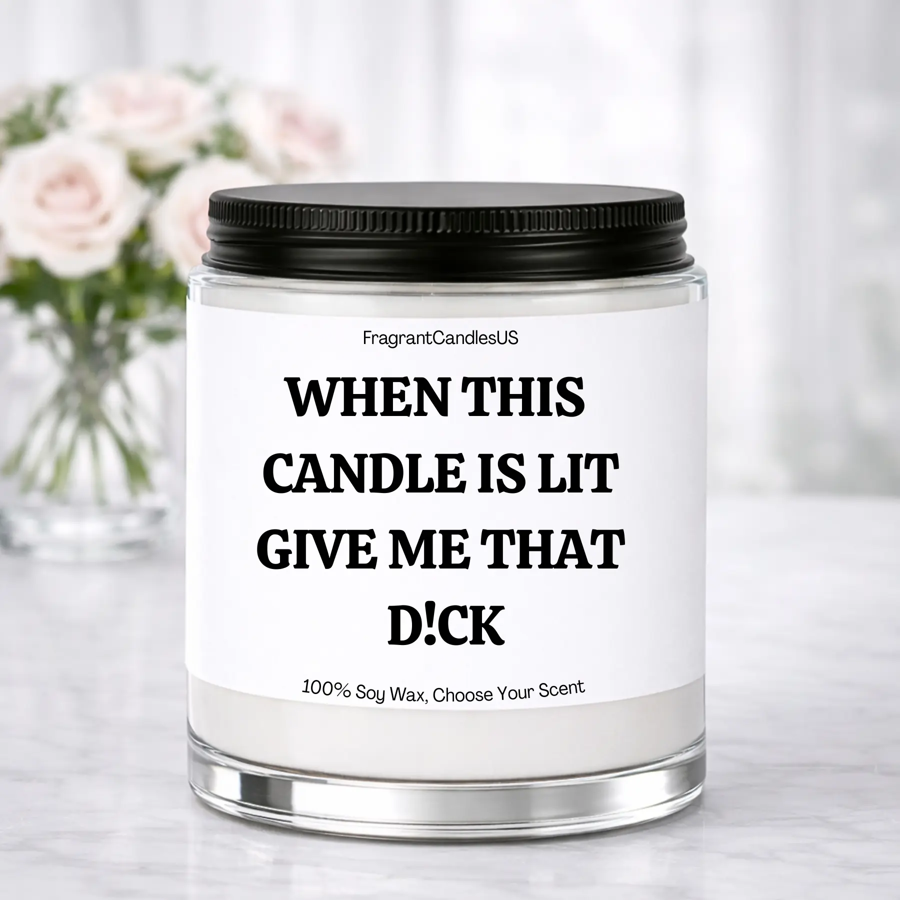 FragrantCandlesUS Cotton Scented Candle - Honeysuckle Jasmine Fragrance, Non-Toxic Phthalate-Free Wax, 50-Hour Long-Lasting Aroma, Home Decor, Casual Carnival Gift for Husband, "I Love You More" Lit Message, 4th of July/Thanksgiving Option
