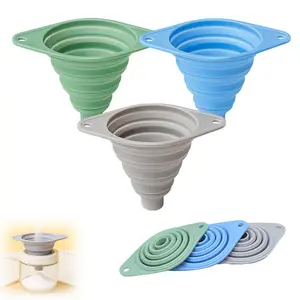 Kitchen Funnel Set, Collapsible Silicone Funnel, New Food Grade Silicone Collapsible Small Funnel for Kitchen Use, Kitchen Funnels for Filling Water Bottle Liquid Transfer Kitchen Gadgets