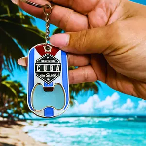 Cuba Flag Bottle Opener Keychain