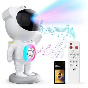 Star Projector Night Light with Timer and Remote Control, Bluetooth-compatible Speaker, 360° Adjustable Angle, Galaxy Ceiling Lamp for Bedroom Decor, Adjustable Atmosphere Light