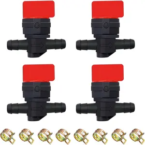 1/4" Fuel Shut Off Valve,4PCS 1/4" Line Gas Fuel Small Engine Shut Off valves Compatible with 698183 494768 9494768 698181 Gas Fuel shutoff valves Lawn Tractors.