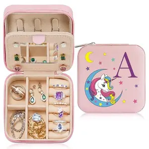 Parima Pink Travel Unicorn Jewelry Box - Large Personalized Daily Jewelry Case - Daily Jewelry Box - 4 To 16 Year Old Girls Birthday Gifts