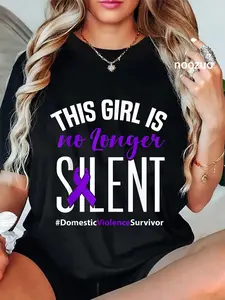 100% Cotton Unisex THIS GIRL IS no Longer SILENT Domestic Violence Survivor Awareness T-Shirt