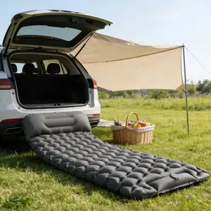 Mouth-blowing free inflatable sleeping pad, foot-operated quick inflation, portable mattress specially designed for camping, self-driving and backpackers