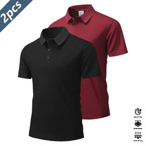 2 Pack Casual Mens Short Sleeve Polo Shirt Quick Dry Golf & Tennis Shirt Plain Simple Comfort Equestrian Clothing Fashionable Sports Coats For Men Suitable For Leisure Party Holiday Travel Available In Various Colors