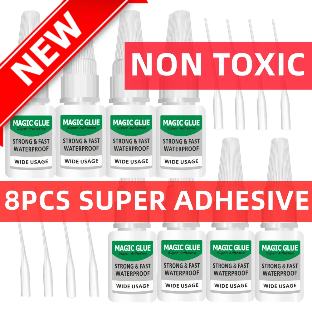 Magic Glue - Super Glue for All Your Needs, Shoe Glue, Wood Glue, Clear Glue, Strong Glue Set for All Materials, Instant Bonding and Fast Drying Magic