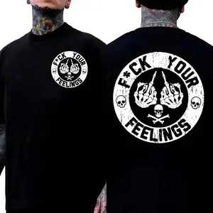 F*ck Your Feelings Skull Tee - Bold Statement Graphic T-shirt| Limited Edition Streetwear Casual Angel graphic tee shirts men
