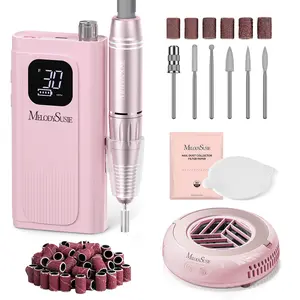 MelodySusie Nail Drill Kit for Acrylic & Gel Nails, Rechargeable E-File for Manicure & Pedicure at Home & Salon