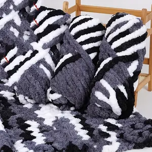 3Pcs New Color Gradient- Super Thick Chenille Yarn- Soft and Fluffy Large Yarn- MachineWashable- Suitable for Crochet- Knitting- Holiday Gifts- DIY Crafts- Blankets- Scarves- PetBeds-Cushions, etc.