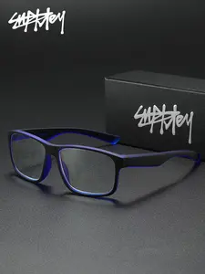 SUPKLEY Leisure Minimalist Anti Blue Light Reading Glasses, Reading Eyeglasses, PC High-definition Lenses Clear And Transparent Square Durable Frame Online Reading/Newspapers Unisex Glasses Brand Packaging Holiday Gift Selection