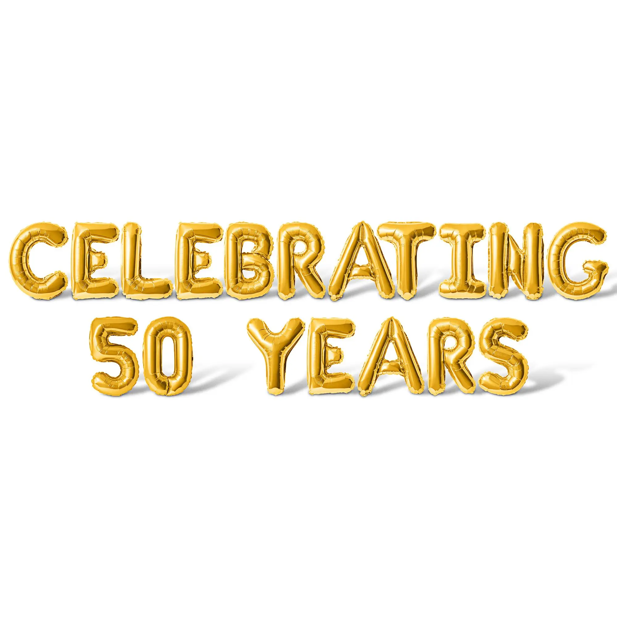 Letter Balloons - CELEBRATING 50 YEARS 16" Inch Alphabet Letters Foil Mylar Balloon 50th Anniversary Party Banner