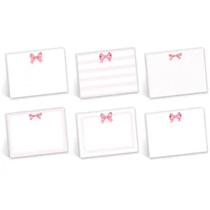 Pink Bow Sticky Note Assortment / 4" x 3"  Trendy Repositionable Sticky Notes / Set Of 6 Adorable Note Pads / Made In The USA