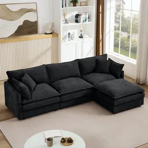 SZLIZCCC 103" L-Shaped Modular Sectional Sofa | Modern Chenille Living Room Furniture | Sleeper Couch with Chaise & 3 Pillows ( Couch)