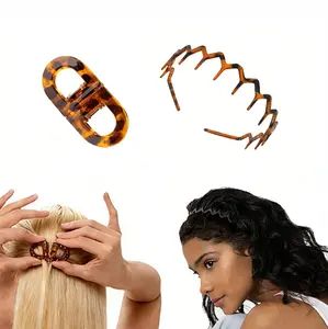 2Pcs Magnetic Hair Clips & V-shaped Wave Headband Set, Non-Slip Strong Hold for All Hair Types, Easy Styling for Daily Work Travel # maddy euphoria headband #zigzag headbands