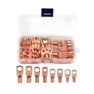 SC6-25 Copper Connector Tools Kit, Practical Cable Voltage Terminal Lug Connector Set with Storage Box, Ring Lugs for Car Repair and Battery Cables, Summer Gift, Car Accessories, Easy Crimping for DIY Auto Wiring, Starter/Alternator Fix, Garage Essentials