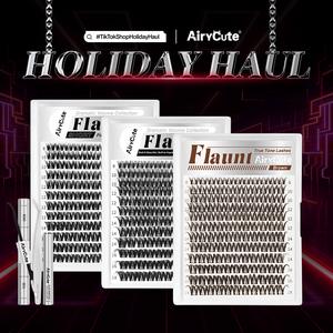 Flaunt & Short Flaunt & Brown Flaunt| AiryCute Upgrade U Lashes with Ultra-Dense, Waterproof, Long-Lasting Lashes | Flora | Natural Daily, Volume Style | Beginner-Friendly DIY Lashes for a Flawless, Voluminous Look | Trendy & Must-Have Clusters