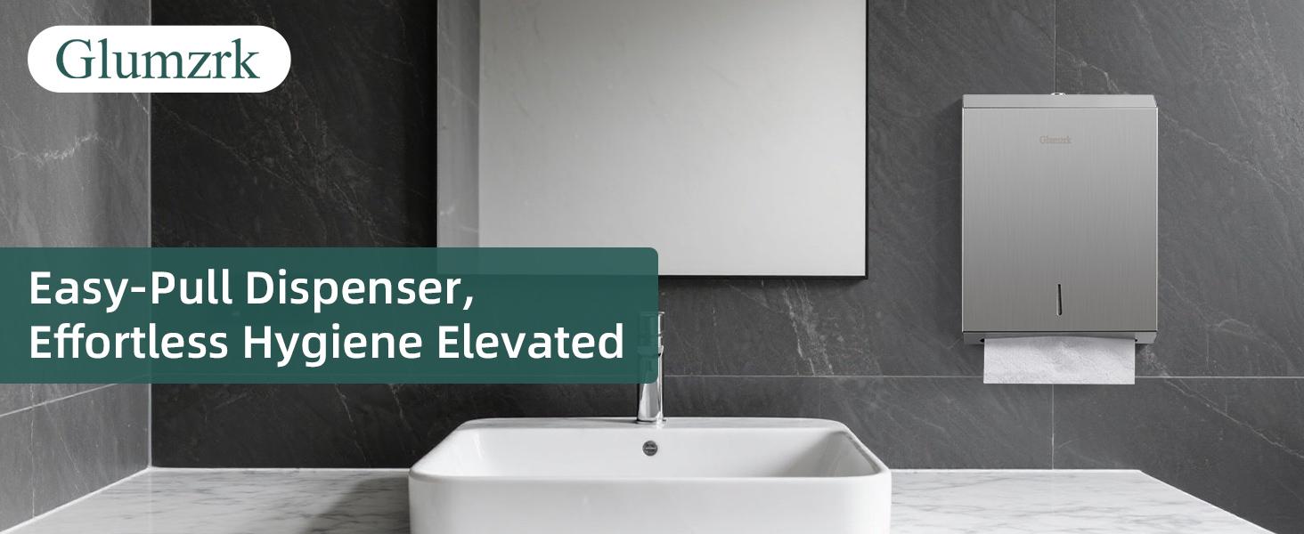 Paper Towel Dispenser Wall Mount, Large Commercial C/Z Tri Fold Multifold Hand Towels Dispenser, Brushed Stainless Steel Paper Towel Holder with Lock for Bathroom, Restroom and Public Places